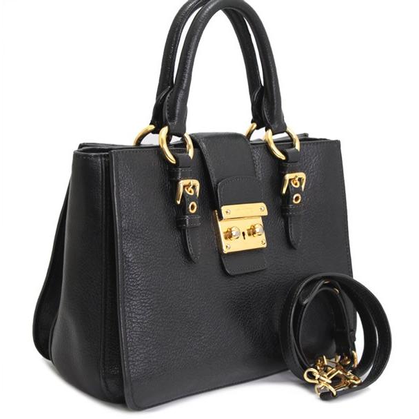 ミュウミュウ miu マドラス 2WAYバッグ レザー 黒 【70935 