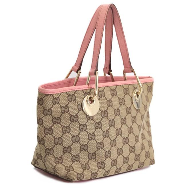 グッチ GUCCI ミニトートバッグ GG柄 キャンバス ピンク 120844