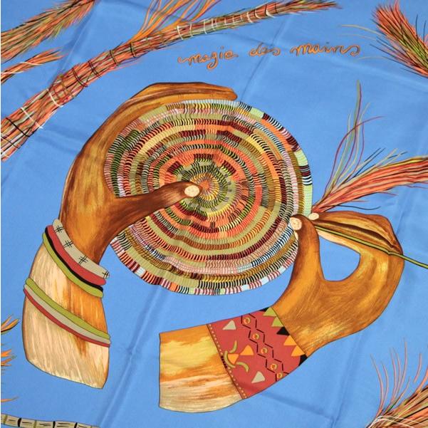 エルメス HERMES カレ90 大判スカーフ magie des mains 手仕事の魅力