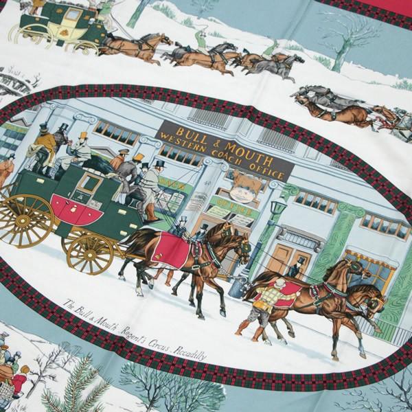 HERMESエルメス 大判スカーフ 馬車と騎手のデザイン スカーフ エルメス HERMES カレ90 大判スカーフ The Bull & Mouth Regent's