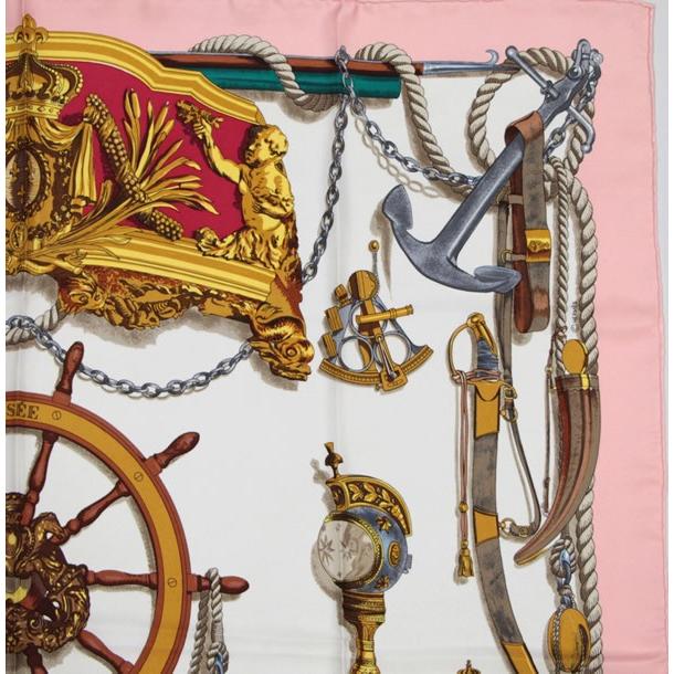 エルメス HERMES カレ90 大判スカーフ MUSEE 博物館 ライトピンク