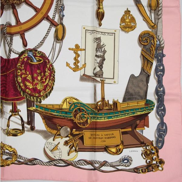 エルメス HERMES カレ90 大判スカーフ MUSEE 博物館 ライトピンク