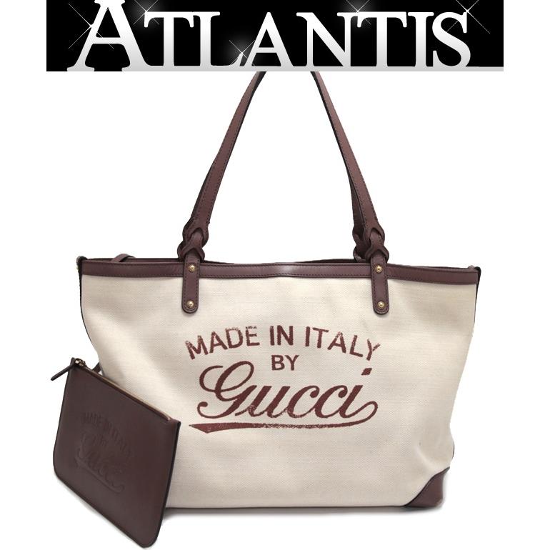 グッチ GUCCI グッチクラフト トートバッグ キャンバス×レザー 