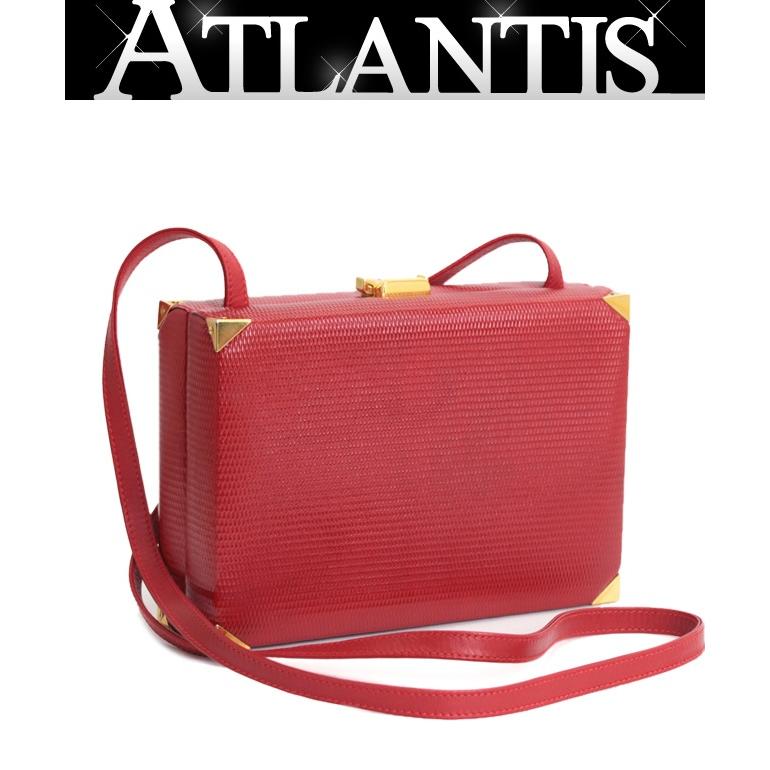 グッチ GUCCI オールドグッチ トランク ショルダーバッグ レザー 赤