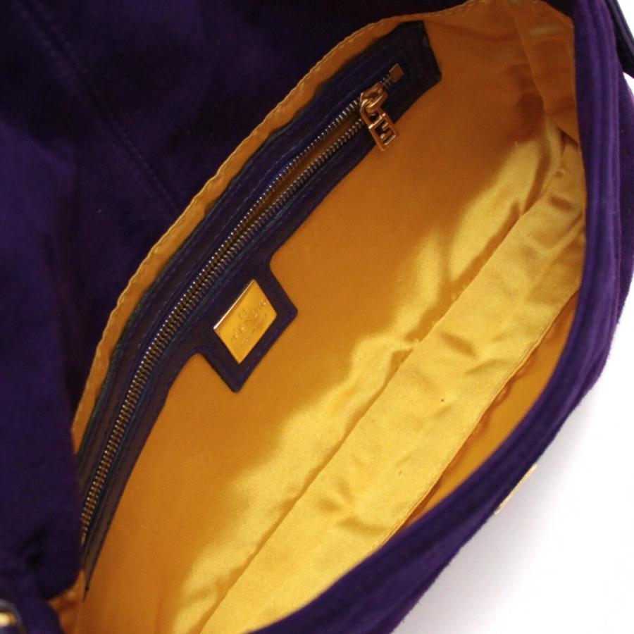 フェンディ FENDI マンマバケット ハンドバッグ スエード パープル G