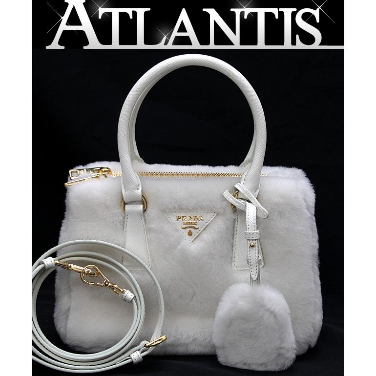 【美品】PRADAサフィアーノ ソフト ガレリア 三角ロゴ トートバッグ2way 極美品 プラダ PRADA ガレリア スモール 2WAYバッグ ファー