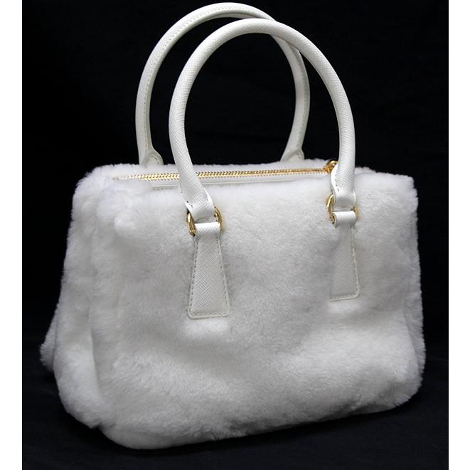 極美品 プラダ PRADA ガレリア スモール 2WAYバッグ ファー