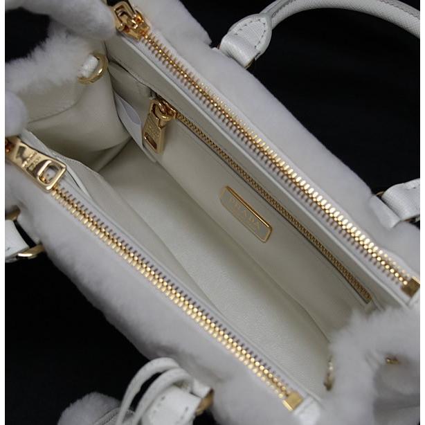 極美品 プラダ PRADA ガレリア スモール 2WAYバッグ ファー