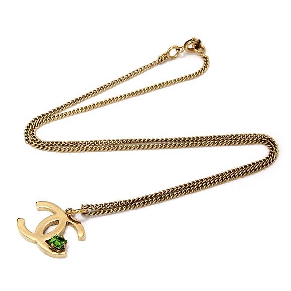 シャネル CHANEL ココマーク ラインストーン ネックレス ゴールド 05P