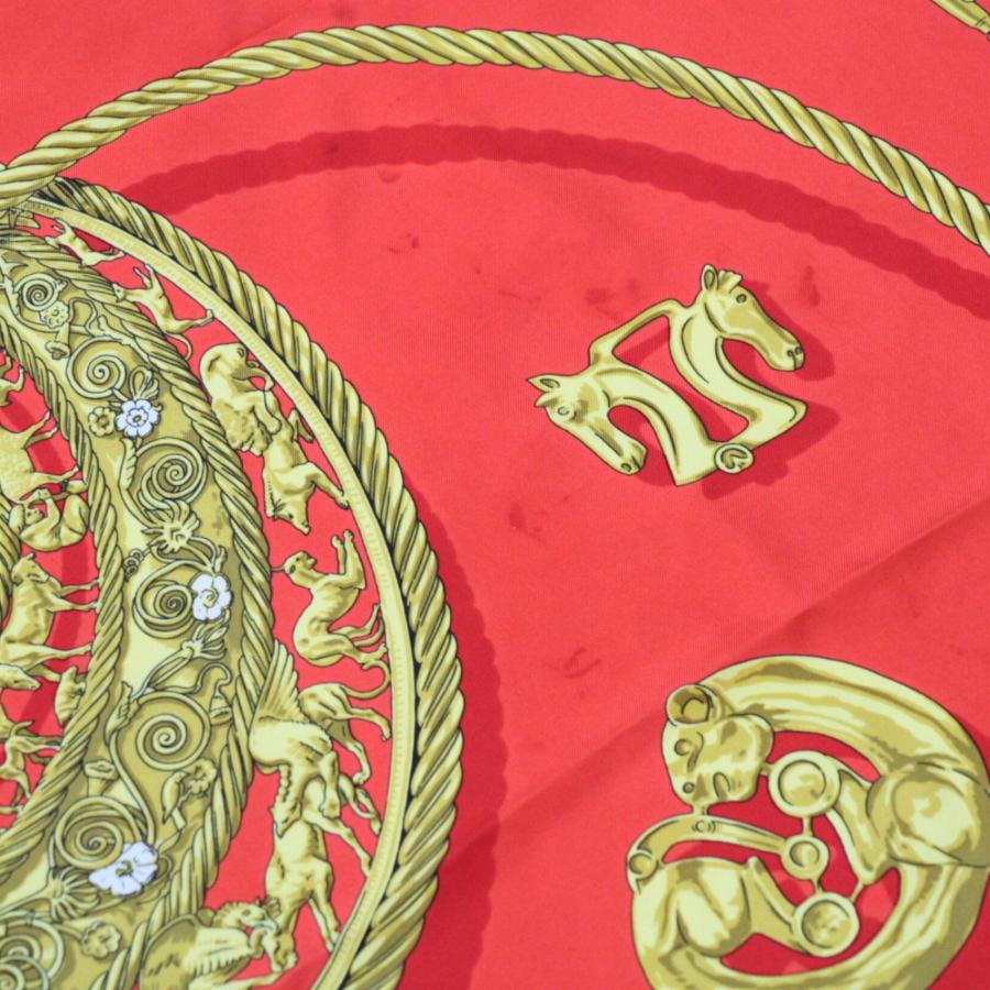 エルメス HERMES カレ90 LES CAVALIERS D'OR 黄金の騎士 シルク100