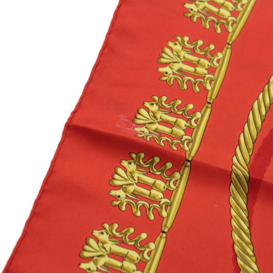 【美品】エルメス カレ90「LES CAVALIERS D'OR（黄金の騎士）」 エルメス HERMES カレ90 LES CAVALIERS D'OR 黄金の騎士 シルク100