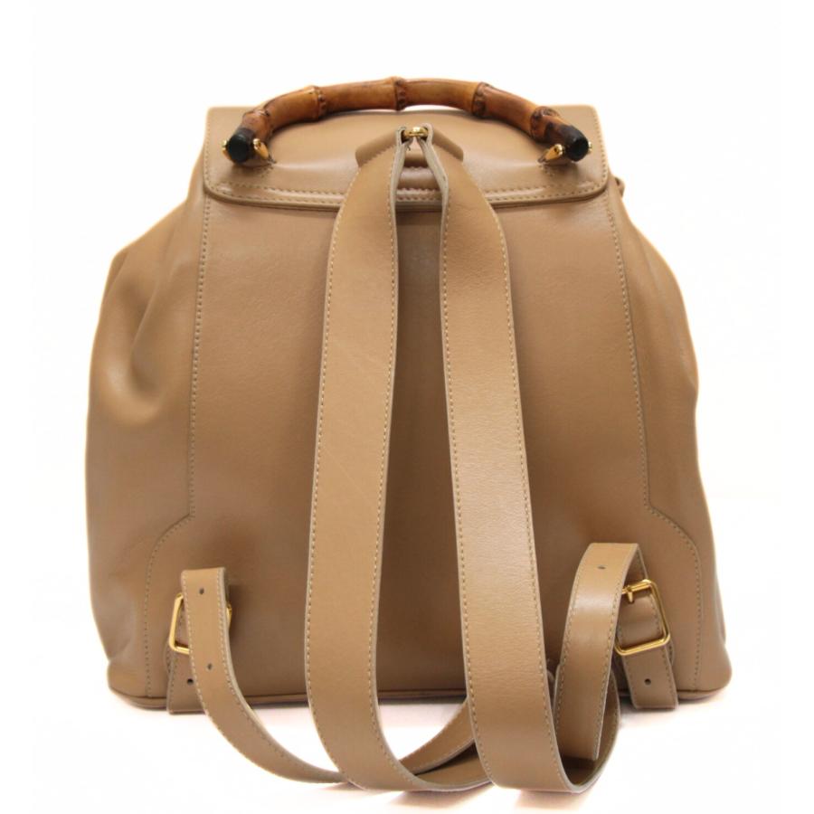 グッチ GUCCI バンブー Wポケット リュックサック バックパック ミディアム レザー ベージュ 【72313】 : atlantis ...