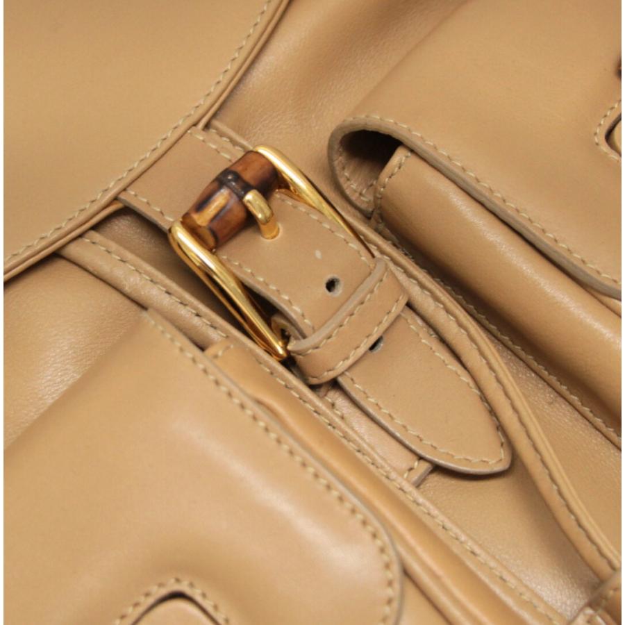 グッチ GUCCI バンブー Wポケット リュックサック バックパック ミディアム レザー ベージュ 【72313】 : atlantis ...