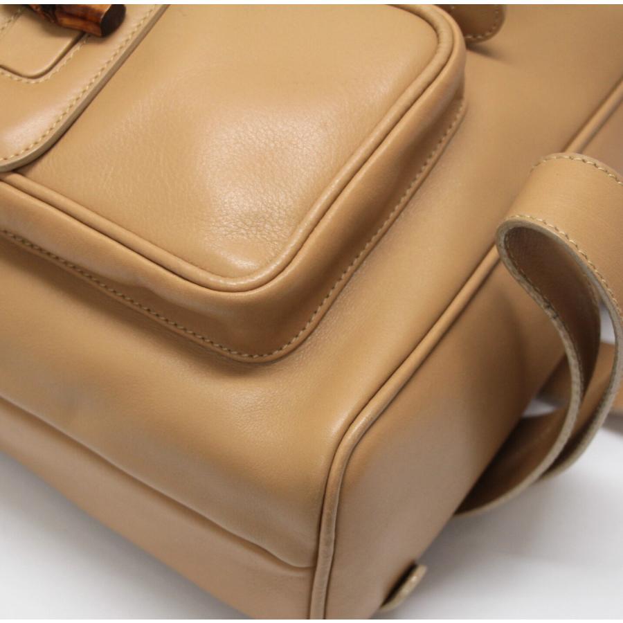 グッチ GUCCI バンブー Wポケット リュックサック バックパック ミディアム レザー ベージュ 【72313】 : atlantis ...