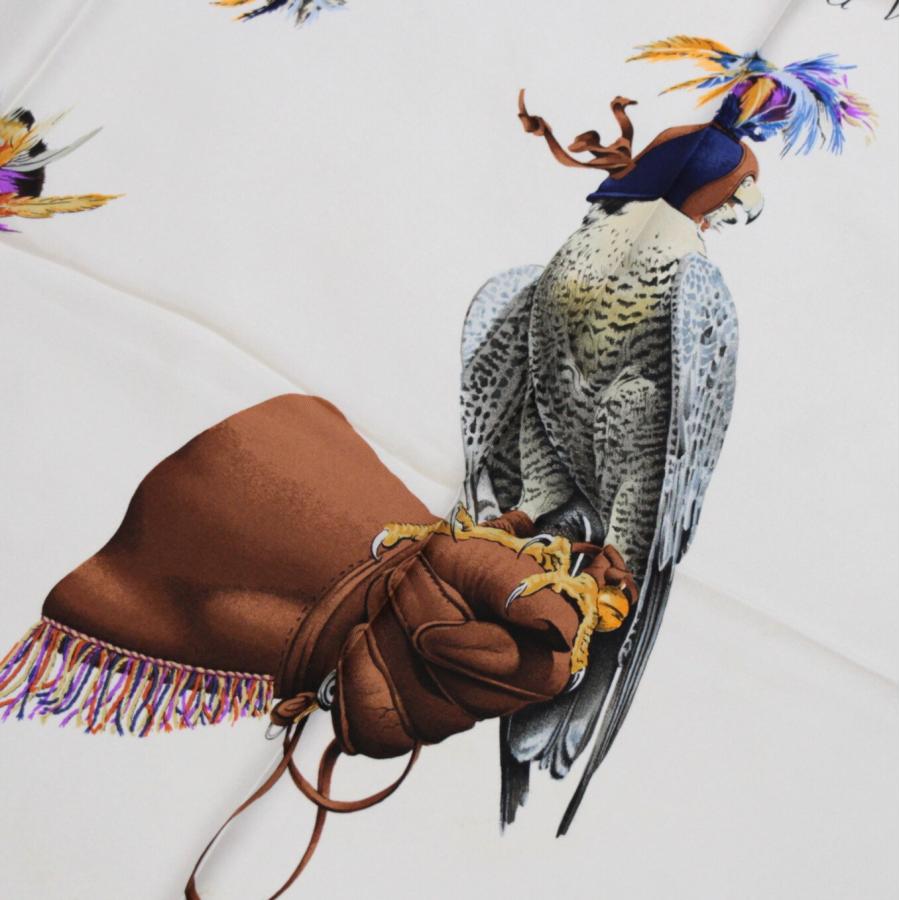 エルメス HERMES カレ90 大判スカーフ chasse a vol 鷹狩り シルク100