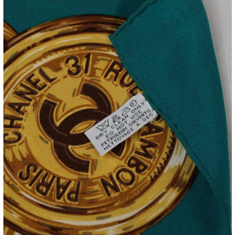 シャネル CHANEL ヴィンテージ 大判スカーフ ココマーク チェーン柄