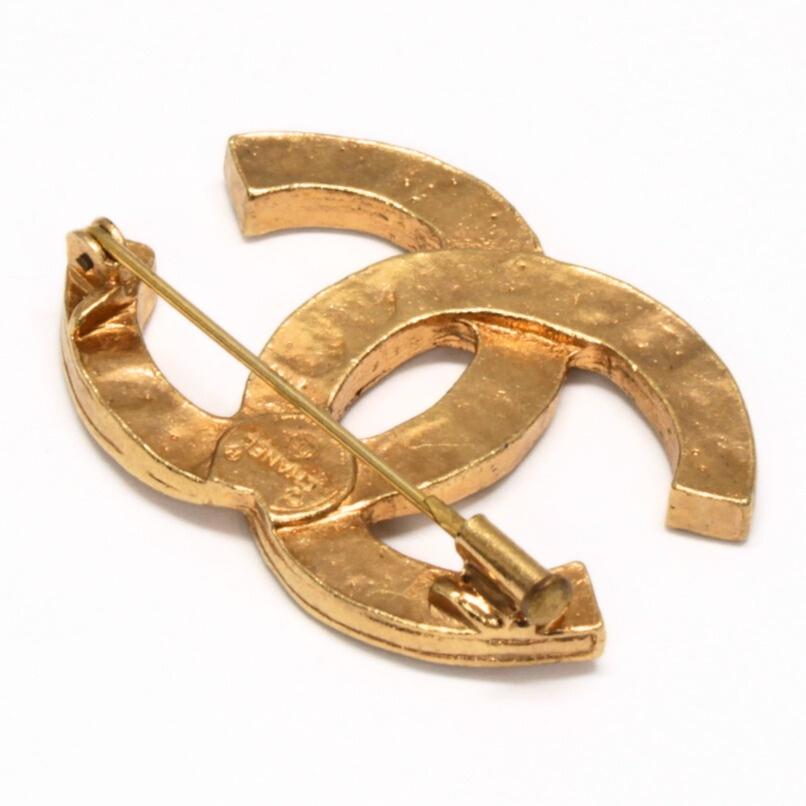 シャネル CHANEL ヴィンテージ きらきらココマーク ブローチ ゴールド