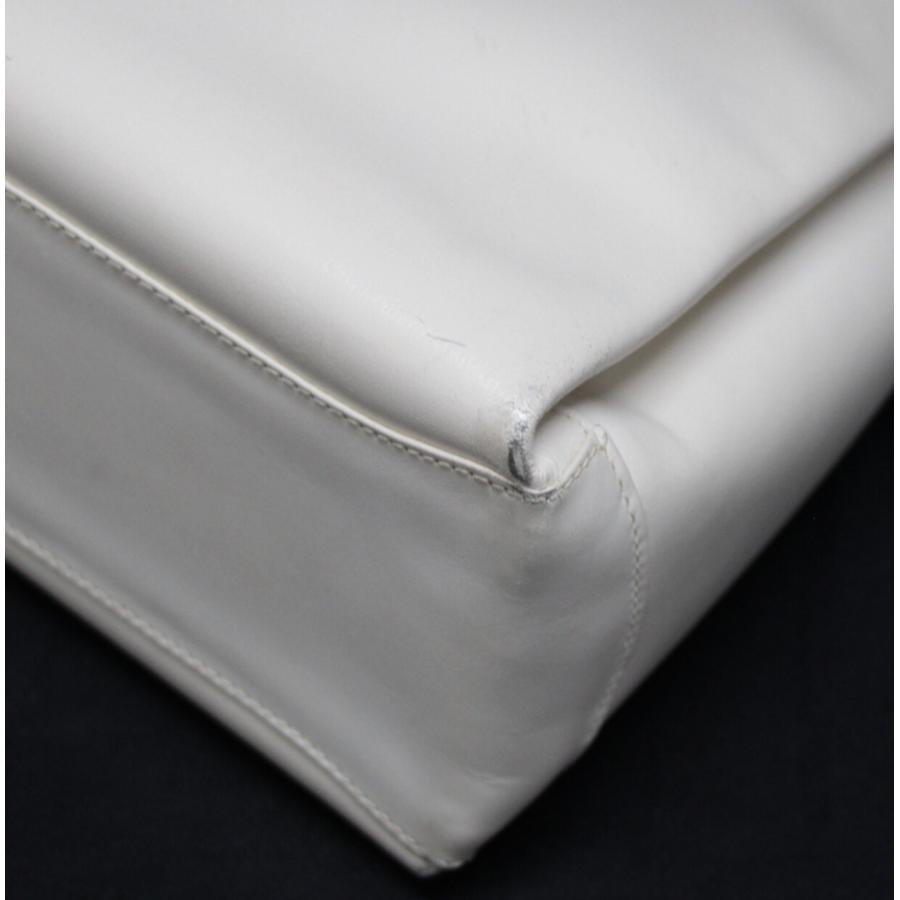 GUCCI グッチ ヴィテージ ターンロック ハンドバッグ レザー 白  