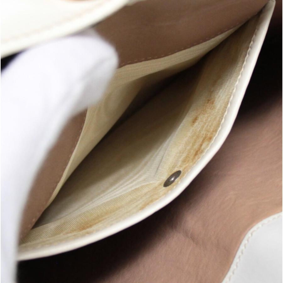 GUCCI グッチ ヴィテージ ターンロック ハンドバッグ レザー 白  