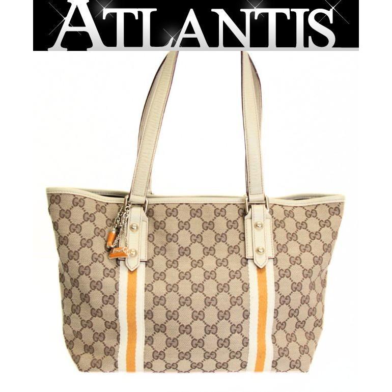 グッチ GUCCI GGキャンバス チャーム付き トートバッグ キャンバス 