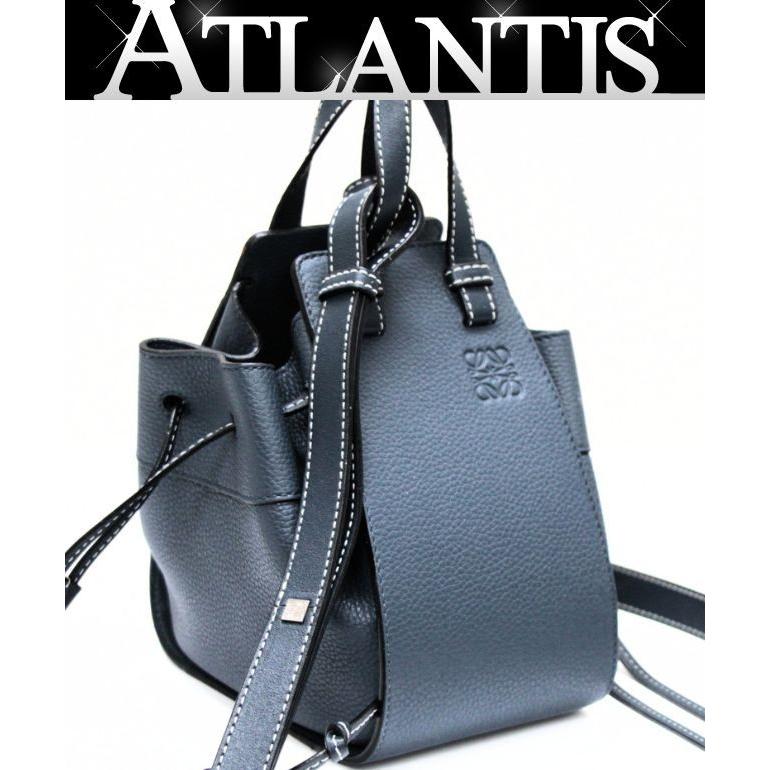 ロエベ LOEWE ハンモック ミニ 2WAYバッグ レザー 青系 【72772