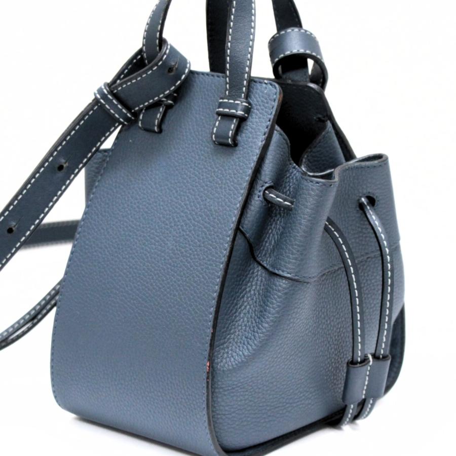 ロエベ LOEWE ハンモック ミニ 2WAYバッグ レザー 青系 【72772