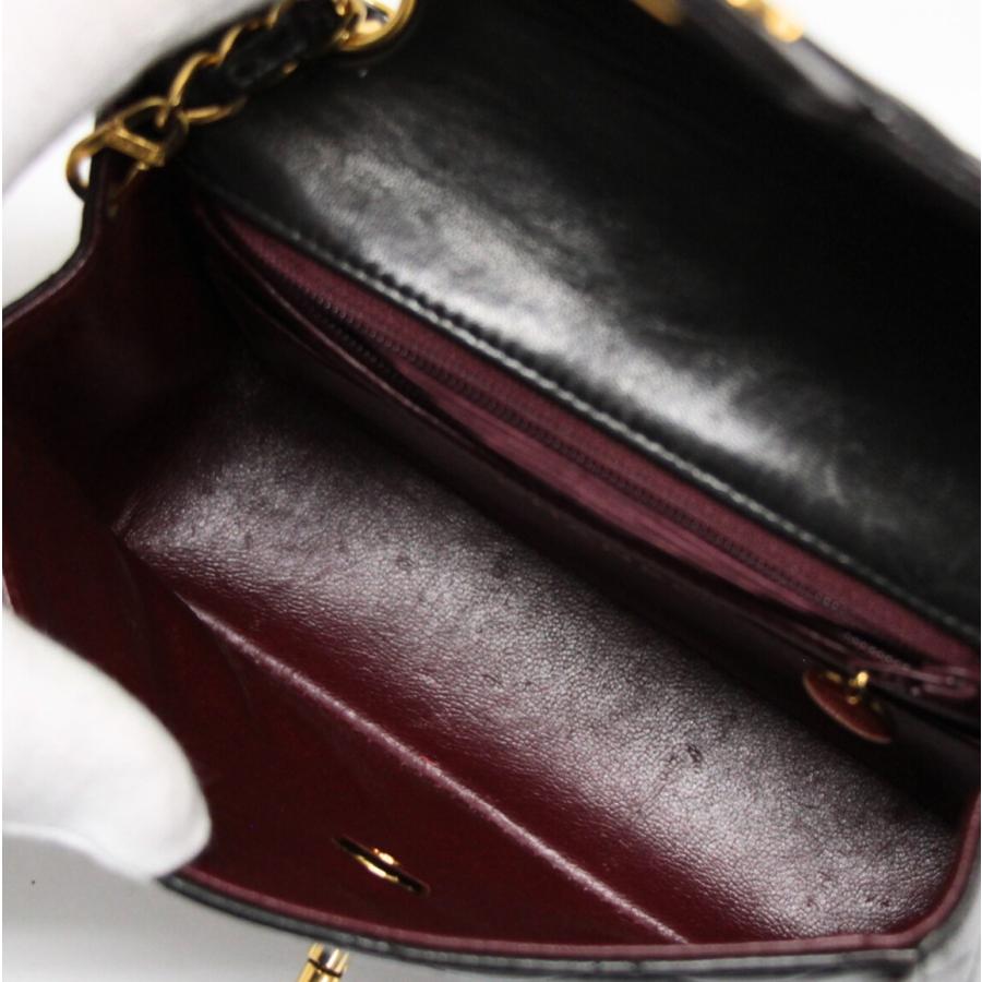 シャネル CHANEL ミニマトラッセ17 チェーンショルダーバッグ ラム 黒