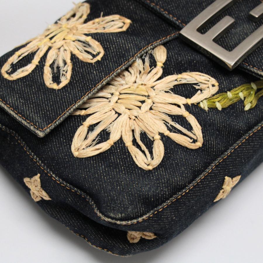 FENDI フェンディ　マンマバケット フェンディ FENDI マンマバケット ショルダーバッグ フラワー デニム