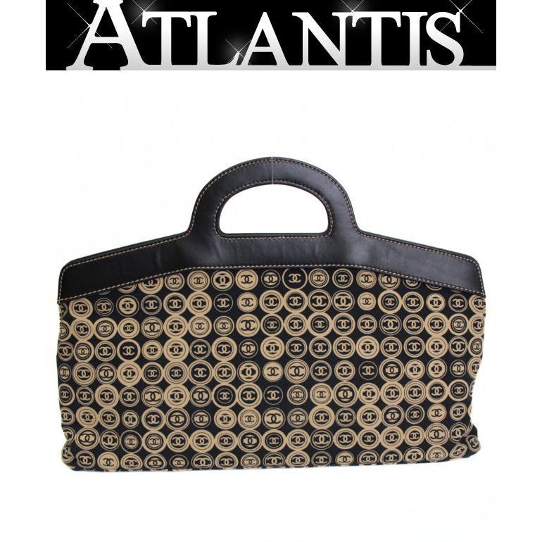 美品 シャネル CHANEL ヴィンテージ 総柄ココマーク 横長ハンドバッグ