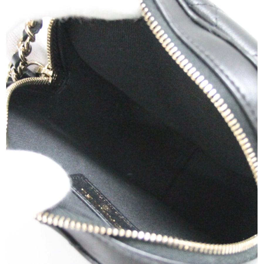 未使用 シャネル CHANEL マトラッセ ミニハートチェーンショルダーバッグ ラム 黒 G金具 29番台 AP2784 【72910】 マトラッセ ミニ ハートシェイプ ショルダーバッグ ラム 黒 シャンパン