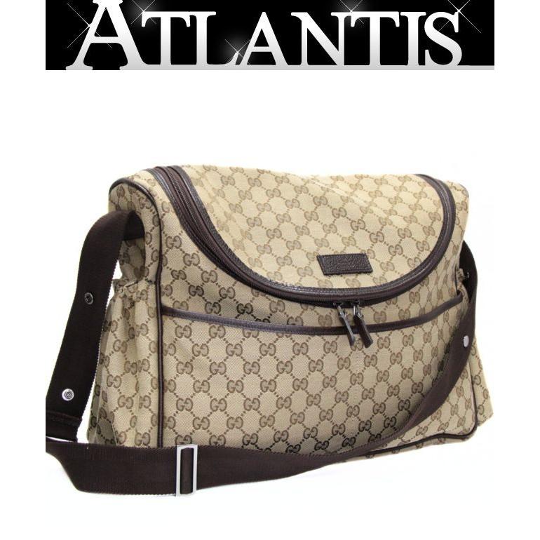 ラ*ア様 値下げ！極稀少！GUCCI ベージュ GGパターン マザーズバッグ GUCCI グッチ GG柄 マザーズバッグ おむつ替えマット付き キャンバス