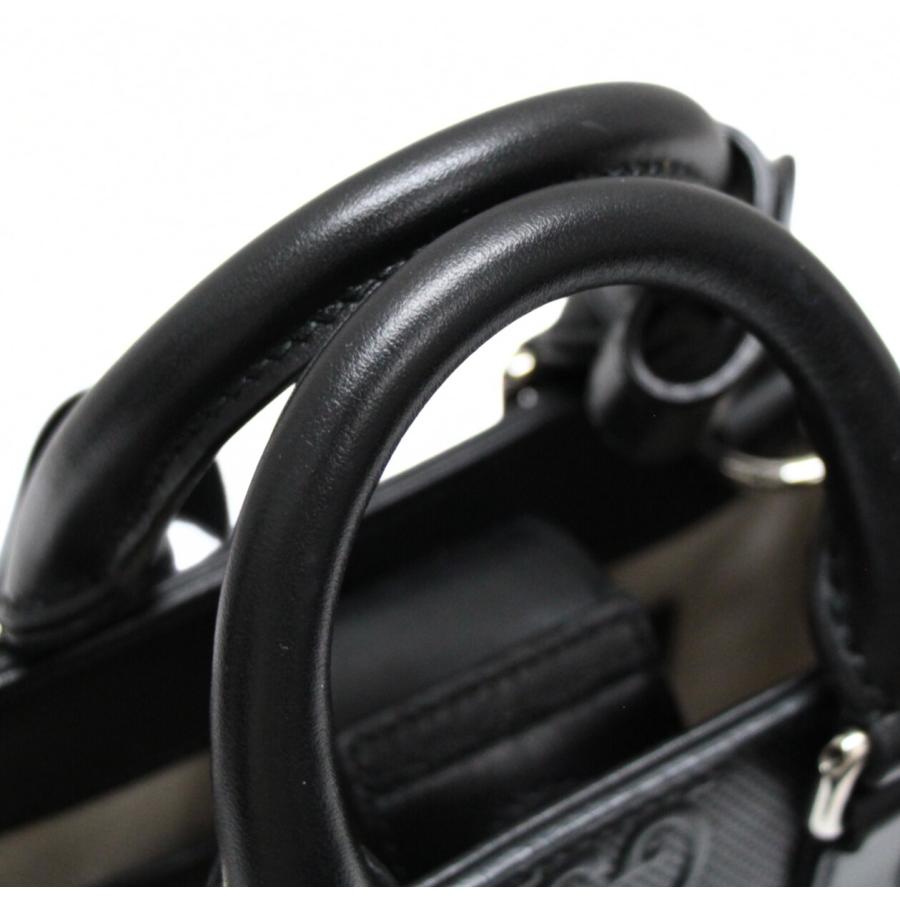 美品 グッチ GUCCI 2WAYミニトートバッグ GGエンボス 黒 696010 