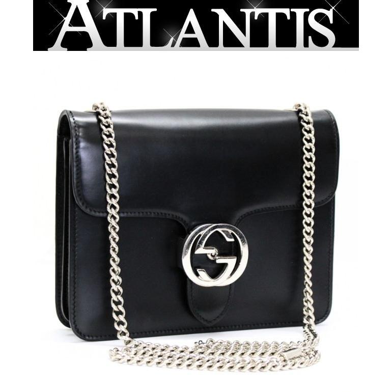 美品 グッチ GUCCI インターロッキングG チェーンショルダーバッグ