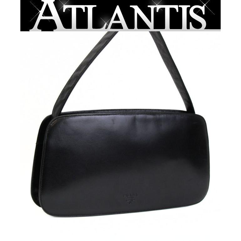 プラダ PRADA ヴィンテージ ワンショルダーバッグ カーフ 黒 B06366 96年 【72945】 プラダ PRADA ヴィンテージ ワンショルダーバッグ カーフ 黒 B06366 96