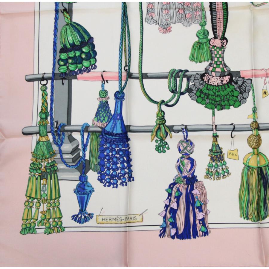 美品 エルメス HERMES カレ90 Passementerie 飾り紐 タッセル 大判