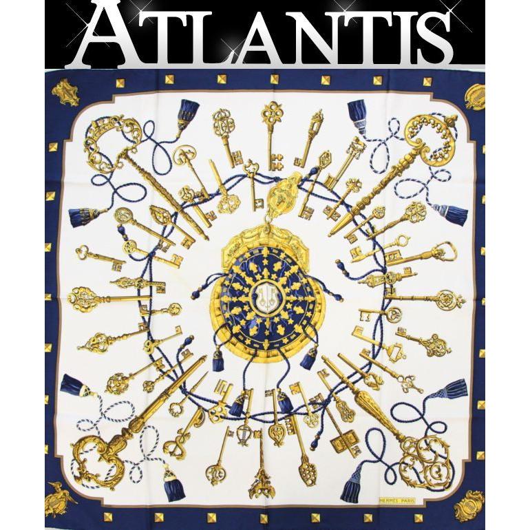 エルメス HERMES カレ90 大判スカーフ LES CLES THE KEYS RARE 鍵柄