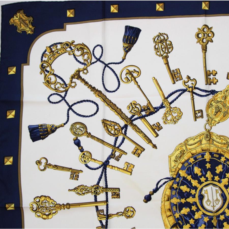 エルメス HERMES カレ90 大判スカーフ LES CLES THE KEYS RARE 鍵柄