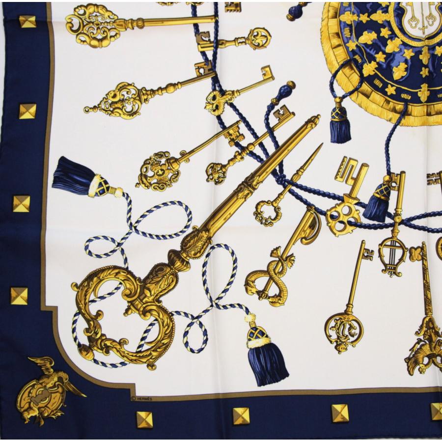 エルメス HERMES カレ90 大判スカーフ LES CLES THE KEYS RARE 鍵柄