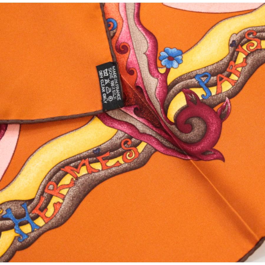 美品 エルメス HERMES カレ90 大判スカーフ De Tout Coeur 心を込めて