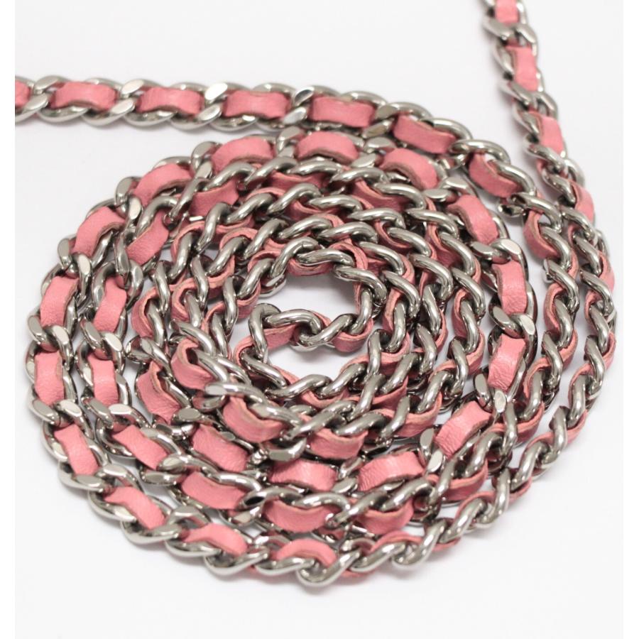 シャネル CHANEL マトラッセ チェーンウォレット ラム ピンク S金具 17