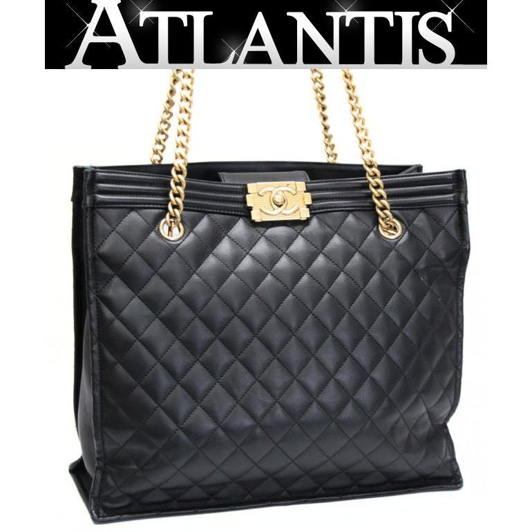 美品 シャネル CHANEL ボーイシャネル マトラッセ チェーントート