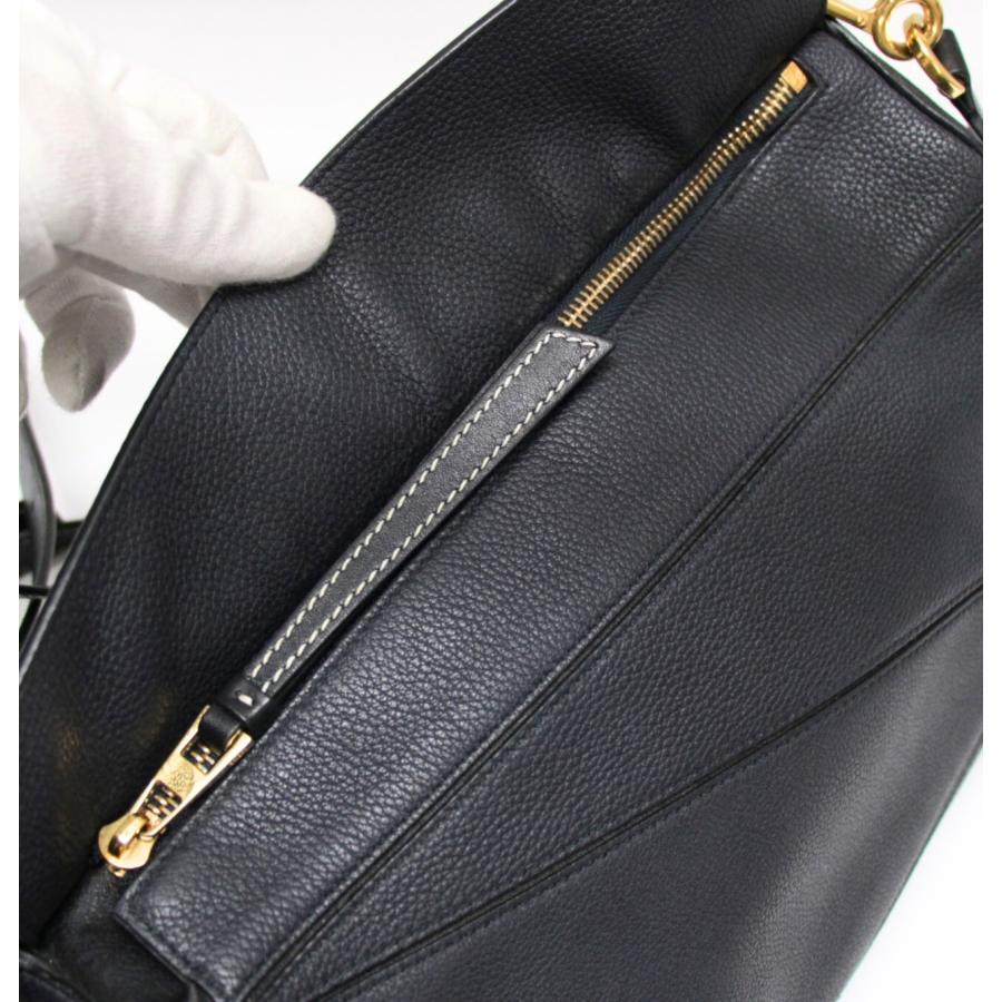 ロエベ LOEWE パズルバッグ 2WAYバッグ ミディアム レザー ネイビー 