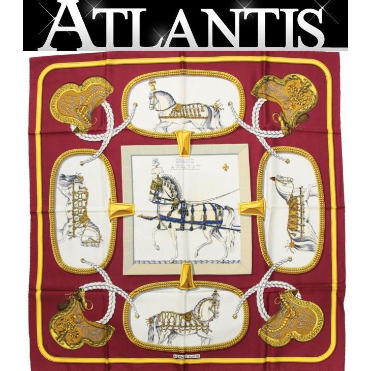 エルメス HERMES カレ90 大判スカーフ Grand Apparat 盛装の馬 シルク