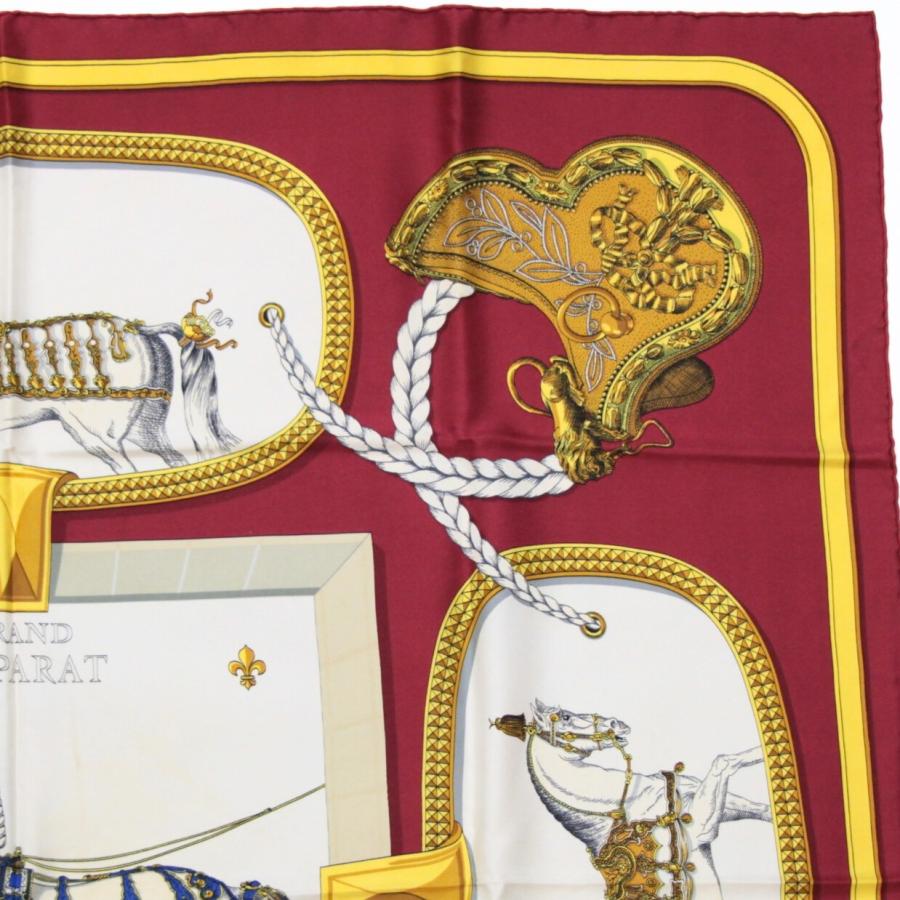 エルメス HERMES カレ90 大判スカーフ Grand Apparat 盛装の馬 シルク
