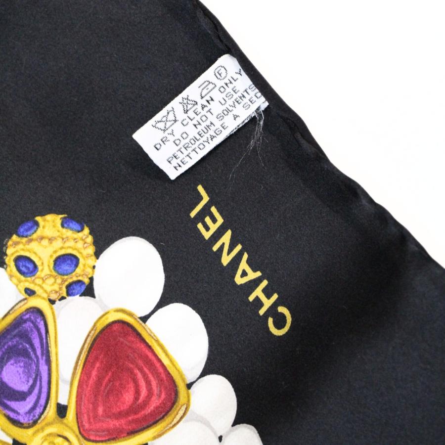 【極美品】CHANEL スカーフ グリポア カメリア パール シルク 大判 シャネル CHANEL ヴィンテージ 大判スカーフ グリポア パール シルク