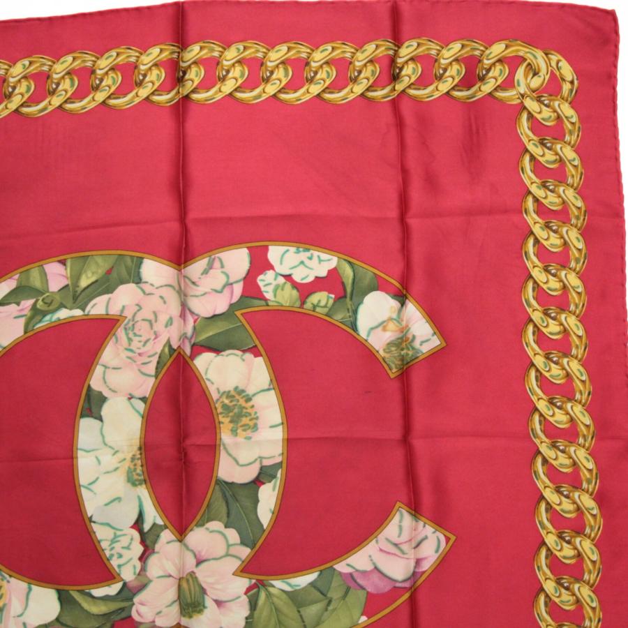 希少✨美品【CHANEL】ココマーク カメリア シルク カシミア 大判スカーフ シャネル CHANEL ヴィンテージ 大判スカーフ カメリア ココマーク
