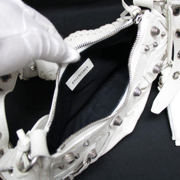 バレンシアガ BALENCIAGA ルカゴールXS ショルダーバッグ レザー 白 
