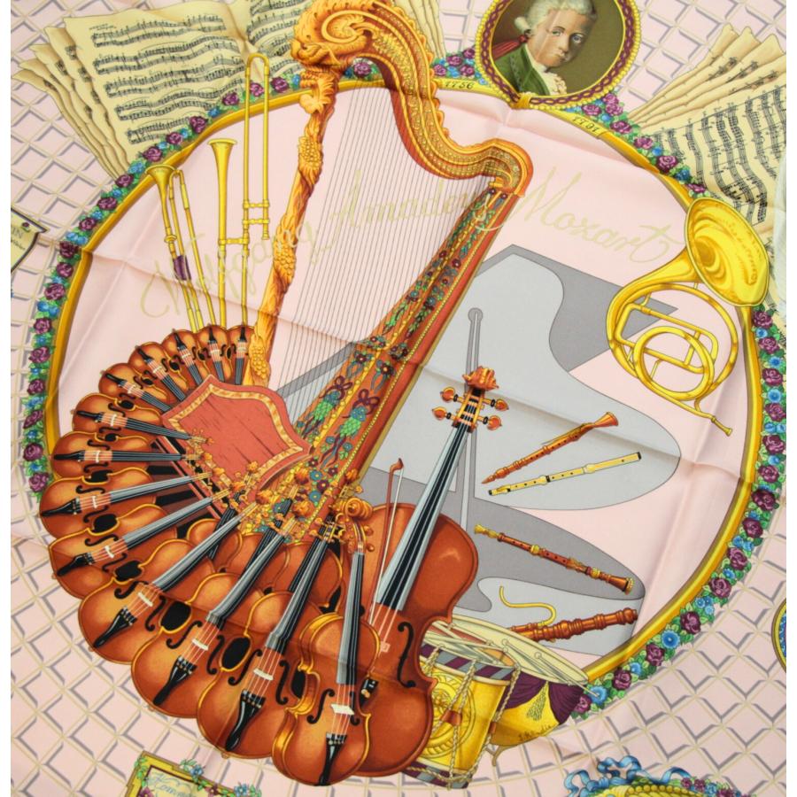 美品HERMES エルメス カレ90 シルク スカーフ モーツァルトへの賛歌 エルメス HERMES カレ90 Wolfgang Amadeus Mozart モーツァルトへの