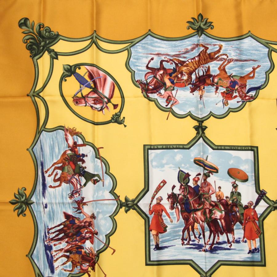 美品 エルメス HERMES カレ90 LES CHEVAUX DES MOGHOLS ムガル王朝の馬 