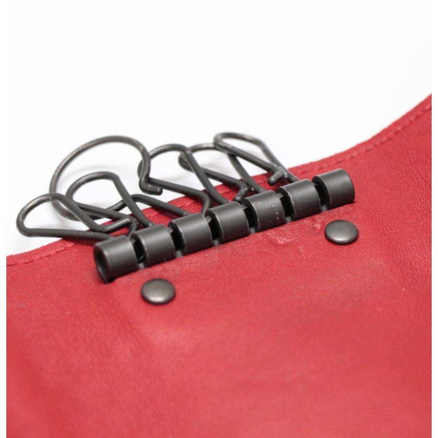 ボッテガ ヴェネタ BOTTEGA VENETA イントレチャート 6連キーケース レザー 赤 【73918】 ボッテガ ヴェネタ BOTTEGA VENETA イントレチャート 6連キーケース